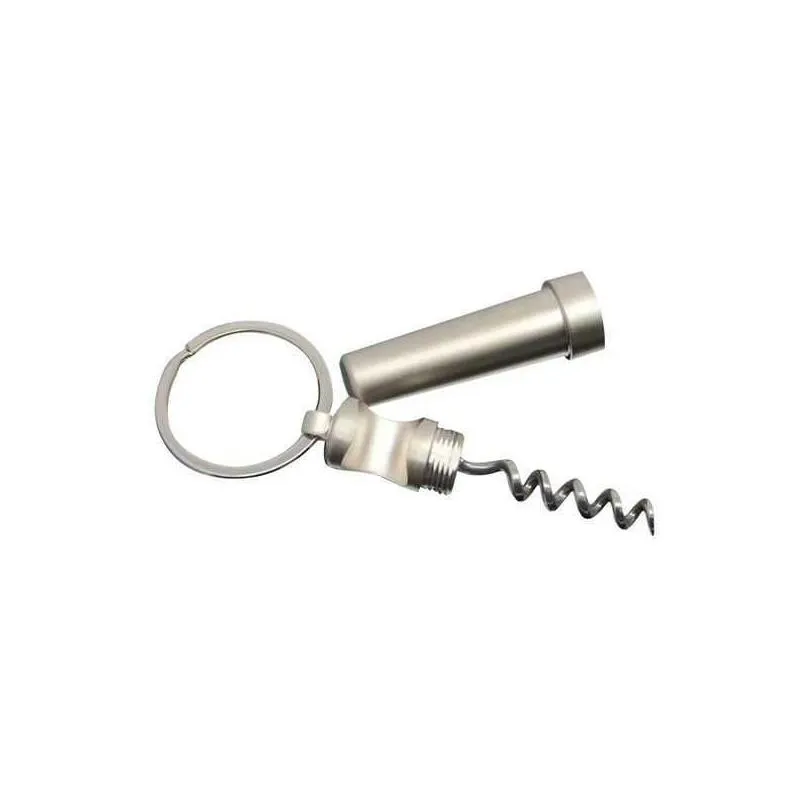  keychain outdoor portable mini multifunctional zinc alloy 3 in 1 bottle opener wine beer can opener wood corkscrew kitchen tools