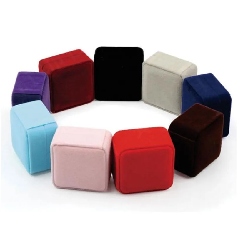 solid color velvet jewelry gift packaging storage boxes for stud display wedding birthday valentines day supplies