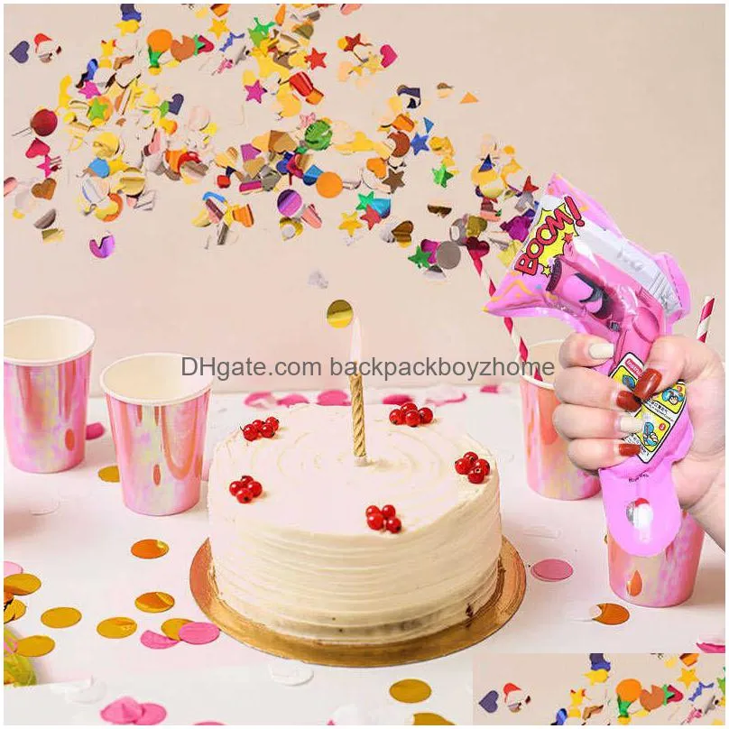 new inflatable streamer gun confetti cannon fireworks pistol handheld birthday party wedding party atmosphere props decoration