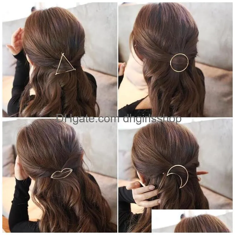 new vintage geometric hairpins metal bow knot hair barrettes girls women hair accessories hairgrips new brand hair clip dhs