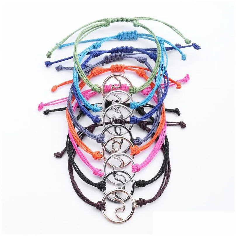 handmade wave bracelet waterproof girls colorful jewelry charms braid cord bohemian vintage strand braided friendship bracelets