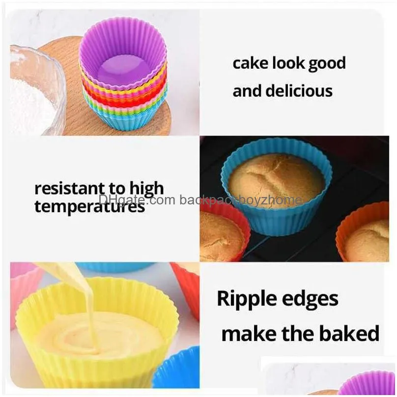 new colored silicone small cake mold circular silicone cake mold silicone mafen cup pudding mold high temperature resistant soft