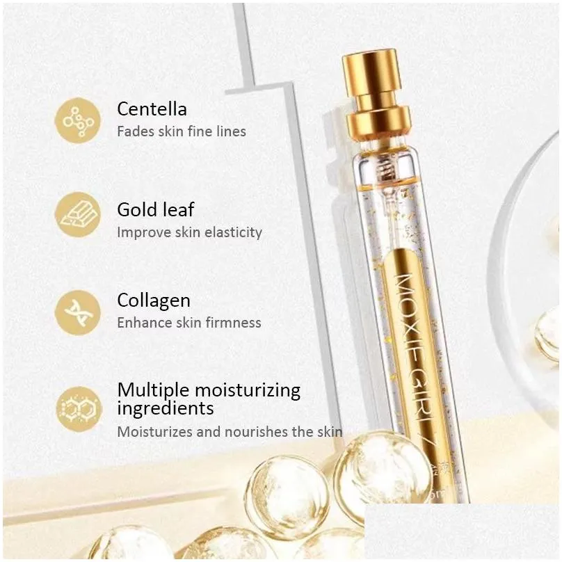 no needle 24k gold protein petide essence liquid set collagen with 5pcs face lift thread hydrating moisturizing anti aging facial