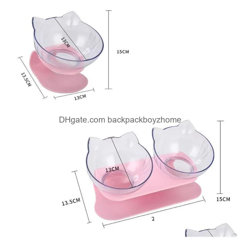 cat bowls feeders double transparent dog pet non-slip raised stand single water feeder puppy elevated feeding food dish kitten