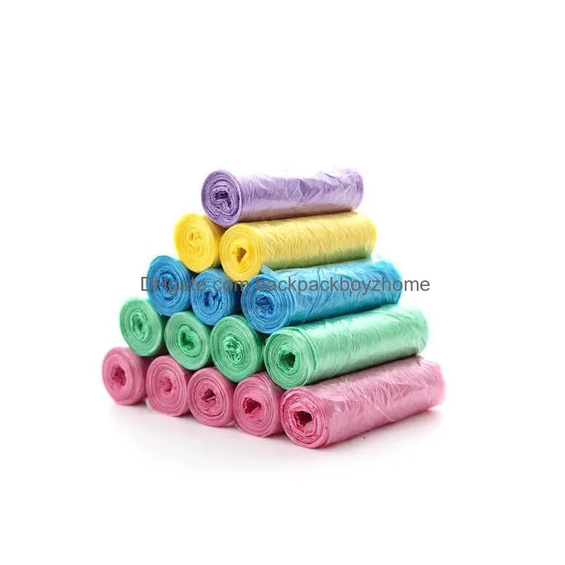 new 5 rolls 1 pack colorful 100 pieces household disposable garbage bags kitchen storage garbage bags clean garbage bags plastic bag
