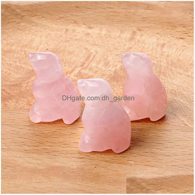 natural stone carving 1 inch lovely little bird crafts birdie ornaments rose quartz crystal healing agate animal decoration
