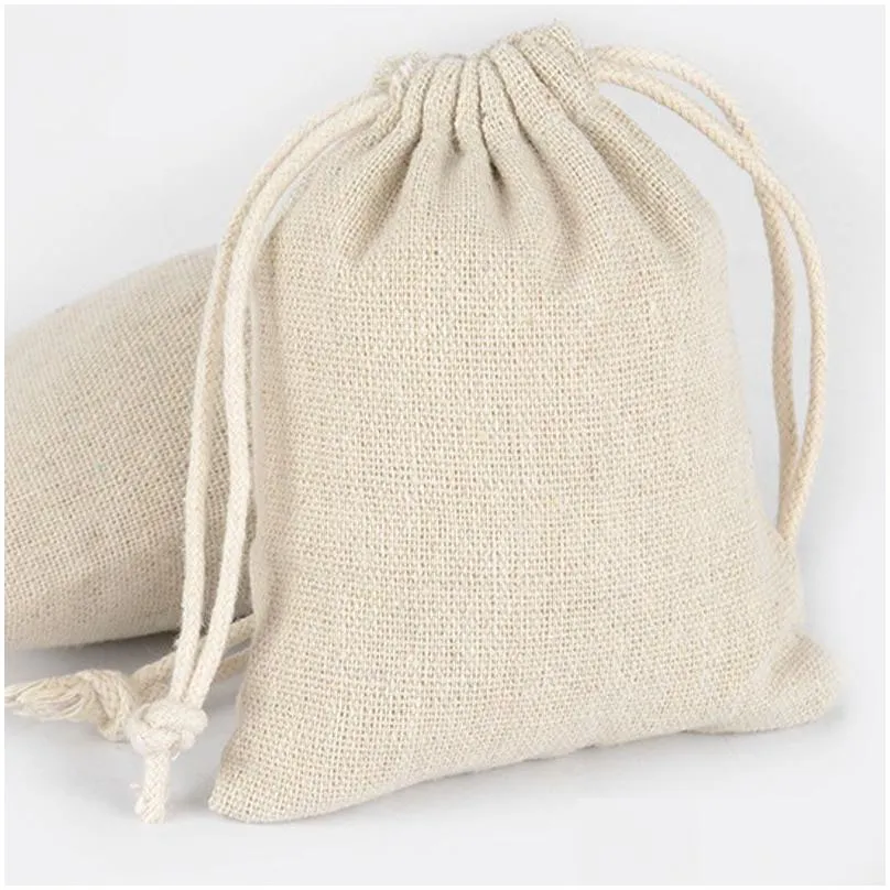 multifunctional linen jewelry storage bags beaded bracelets pendant necklace earring drawstring pouches packaging wedding birthday party