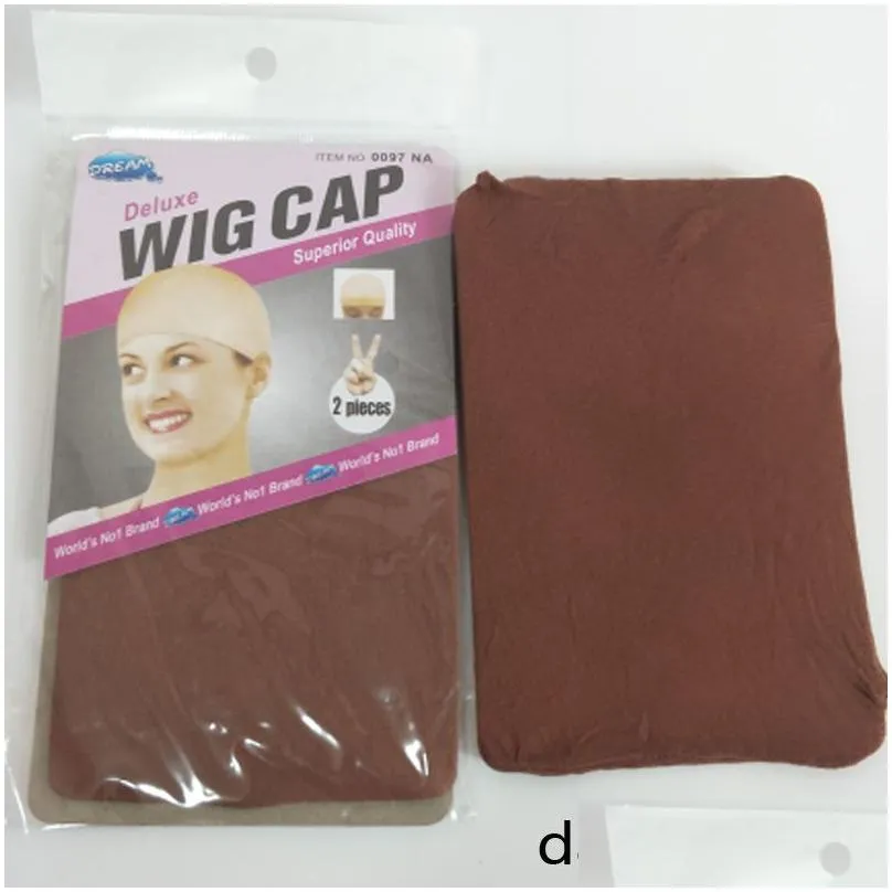 deluxe wig cap 24 units12bags hairnet for making wigs black brown stocking wig liner cap snood nylon mesh cap in 5 colors