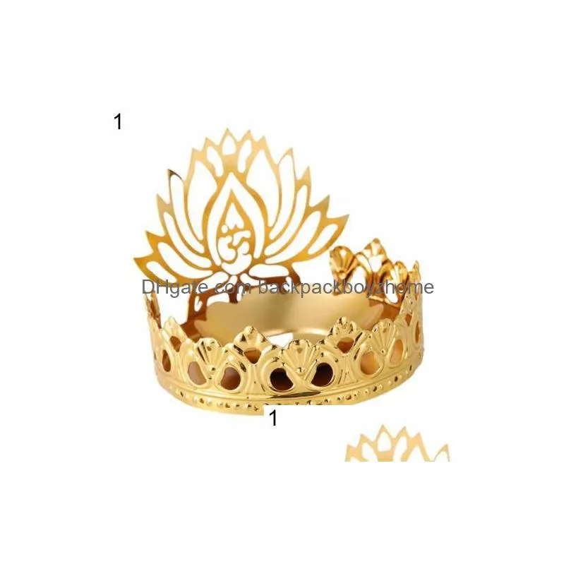 candle holders golden fancy glossy durable buddhist stand alloy candlelight carved office decor