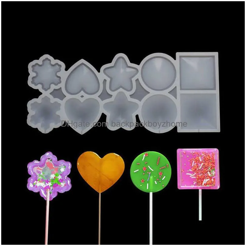 new lovely flowers round silicone lollipop mold jelly and chocolate cake decoration mold kitchen baking accessories epoxy gum