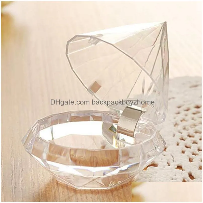 gift wrap 12pcs transparent diamond shape candy box wedding favor boxes party clear plastic container home decor