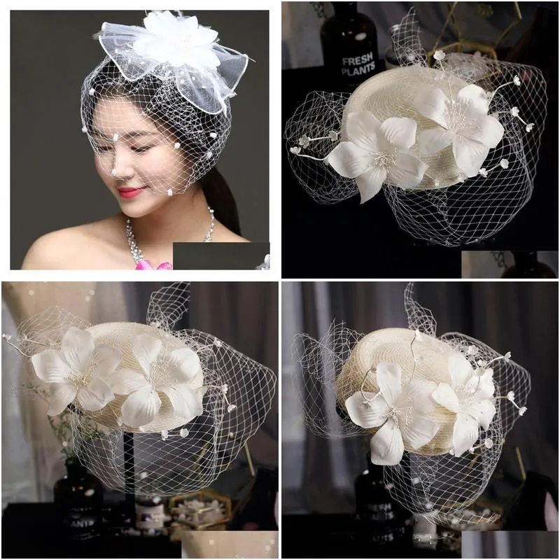 mz-0003-a veil hat french style sen style retro immortal flower bride headwear wedding dress photography accessories factory direct