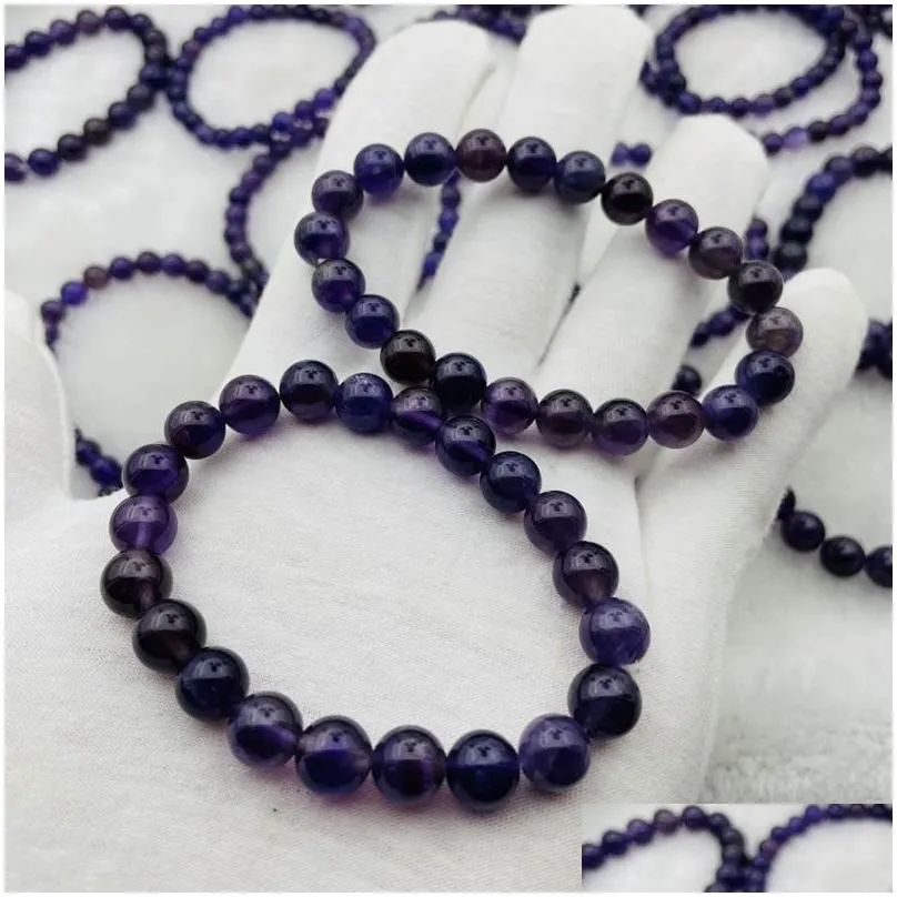 6mm 8mm natural crystal stone beaded strands elastic charm bracelets for men women couple yoga sports handmade jewelry