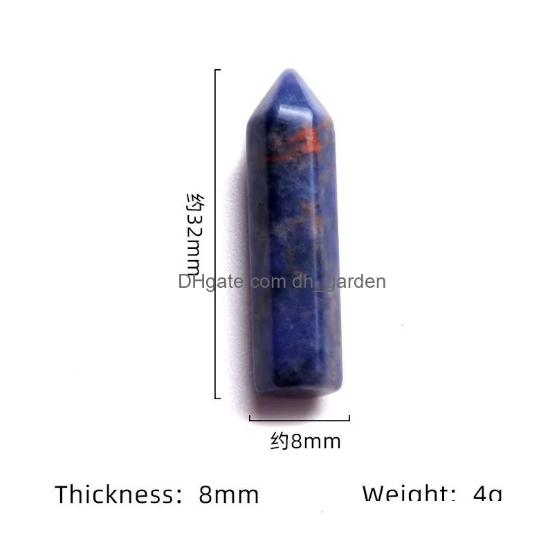 natural stone reiki 7 chakra stone hexagonal column single point crystal ornaments decoration fengshui beads