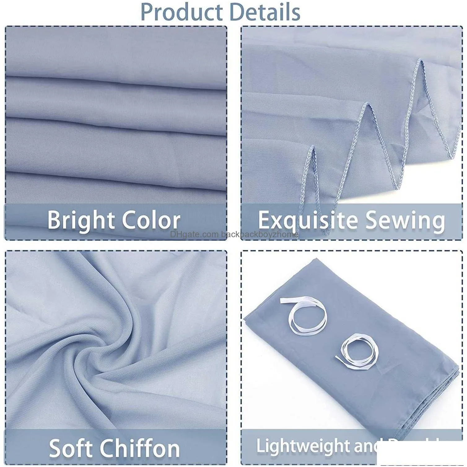 new pure chiffon luxury solid color tablecloth blue rustic boho wedding party bridal shower birthday home christmas decoration