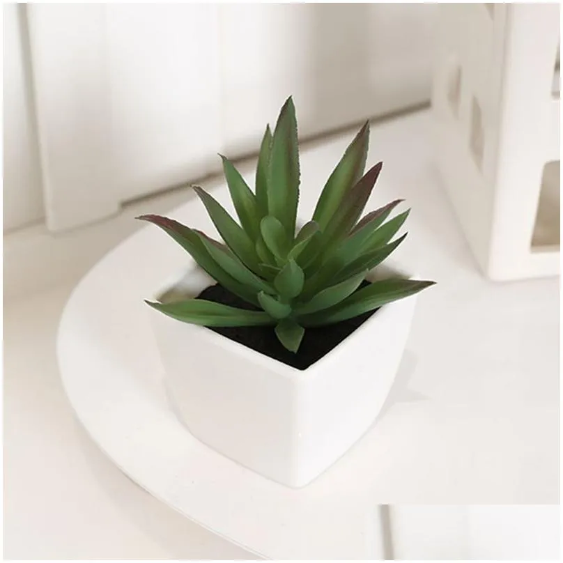 desktop decoration mini artificial aloe plant bonsai simulation succulent plant potted artificial flower desk potted decoration home