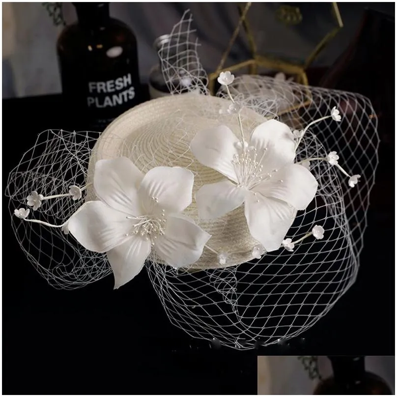 mz-0003-a veil hat french style sen style retro immortal flower bride headwear wedding dress photography accessories factory direct