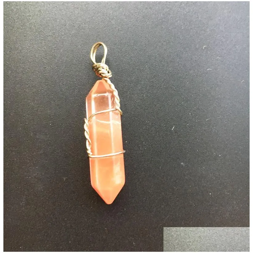 women men natural rock crystal stone charms pendant accessories for necklace fashion jewelry findings without chain