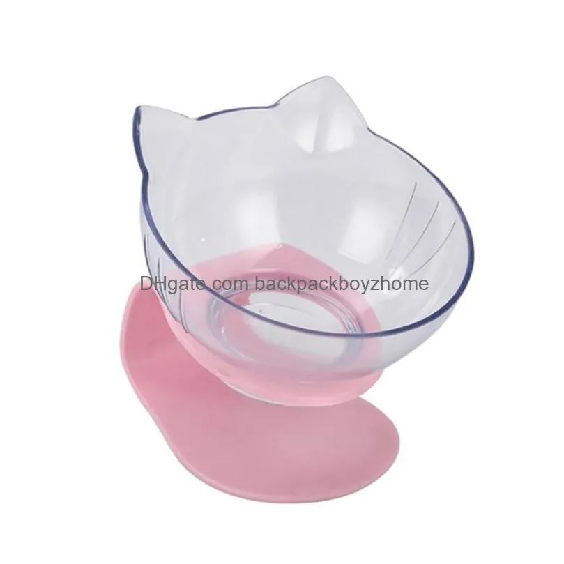 cat bowls feeders double transparent dog pet non-slip raised stand single water feeder puppy elevated feeding food dish kitten