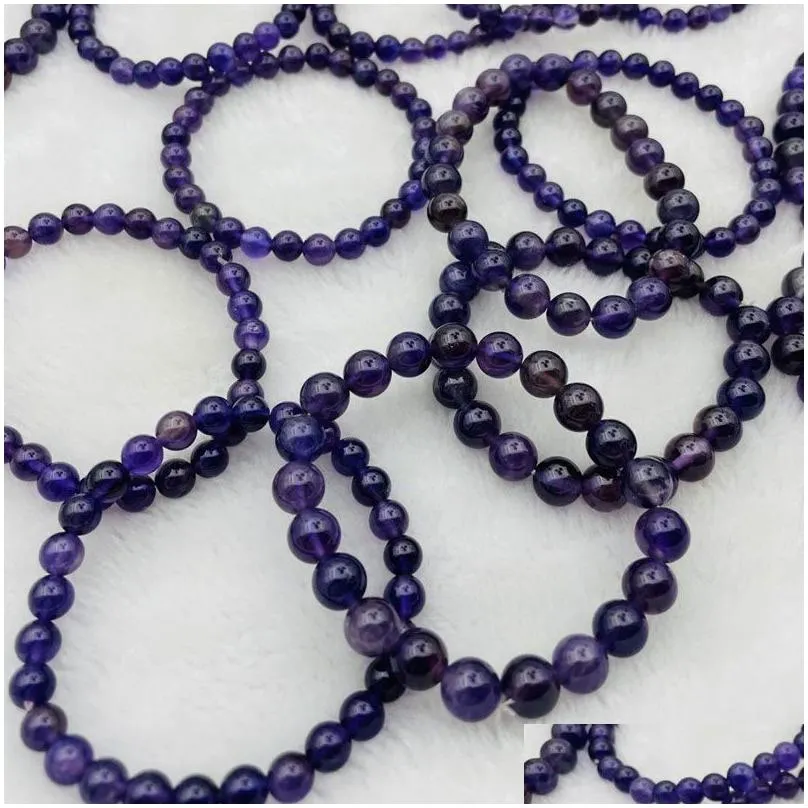 6mm 8mm natural crystal stone beaded strands elastic charm bracelets for men women couple yoga sports handmade jewelry