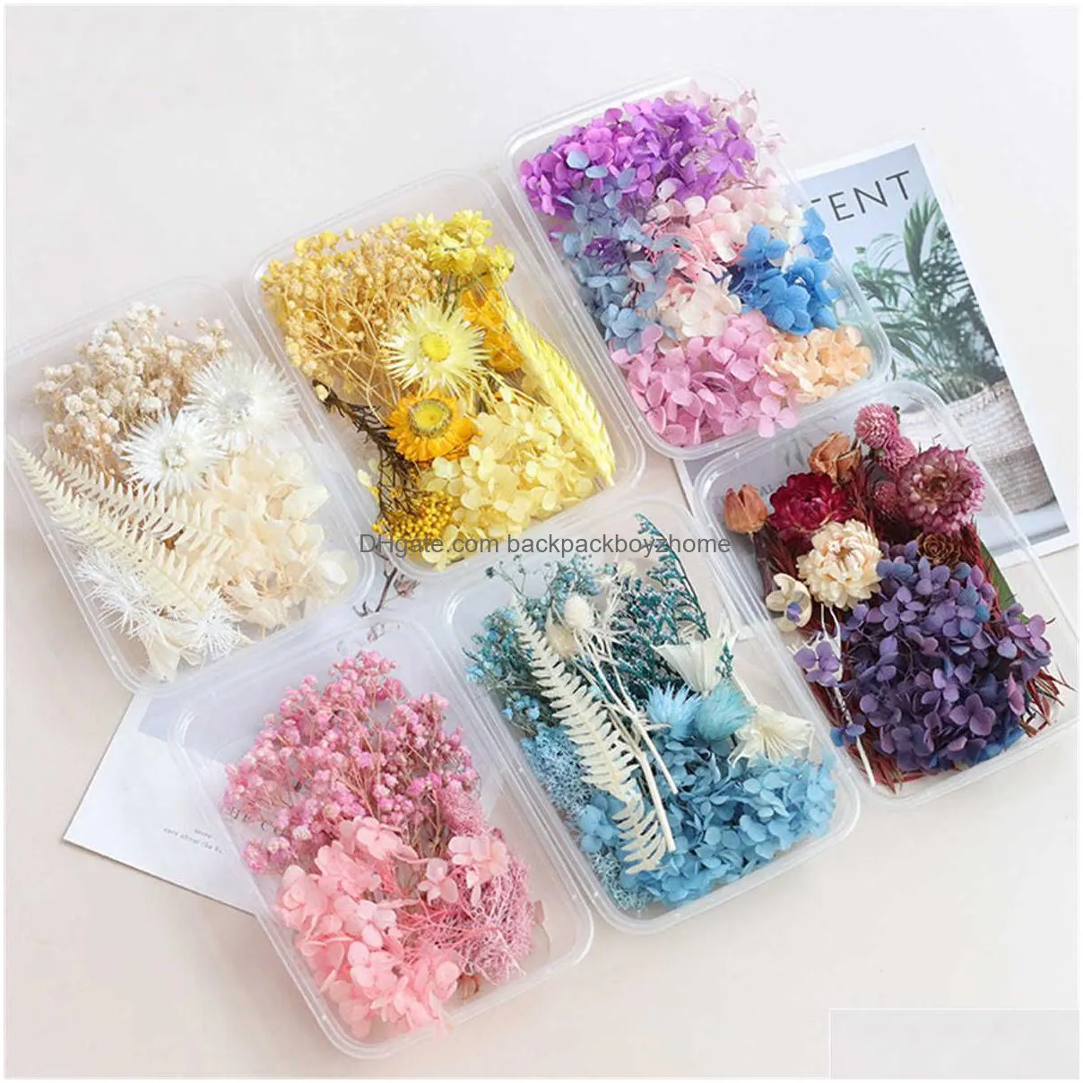 new 1 box of natural dried petals diy mobile phone shell candle handmade crafts epoxy resin pendant necklace jewelry box