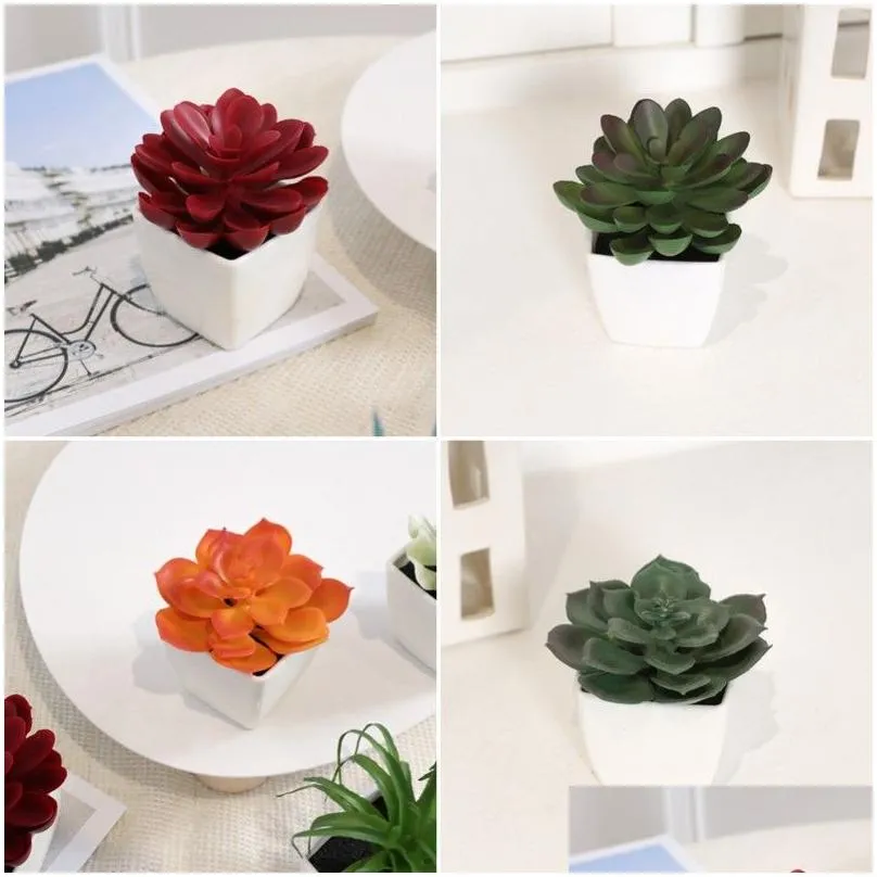 desktop decoration mini artificial aloe plant bonsai simulation succulent plant potted artificial flower desk potted decoration home