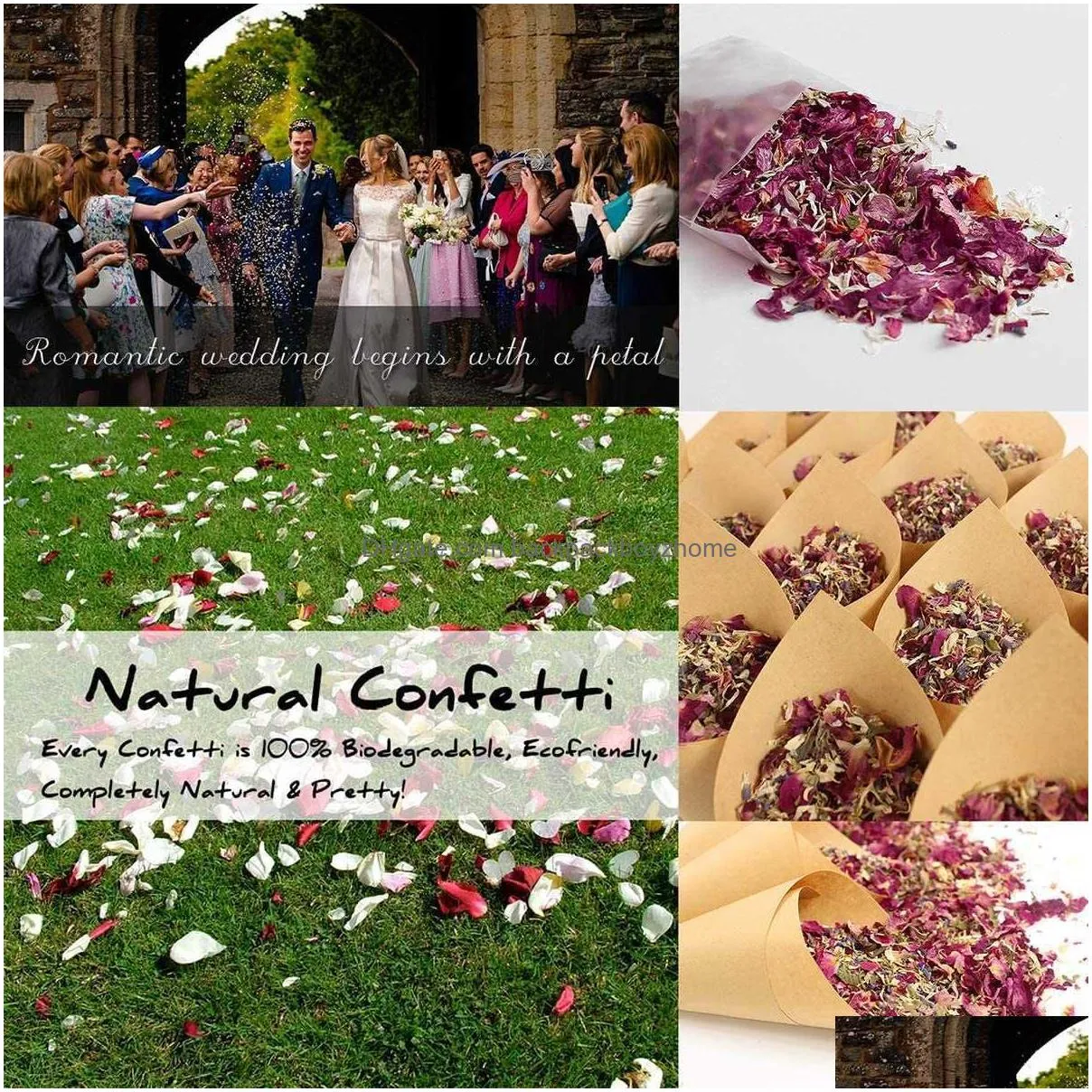 new 10/50 pack natural confetti dried flowers rose petals bridal birthday party decorations diy valentines day gifts