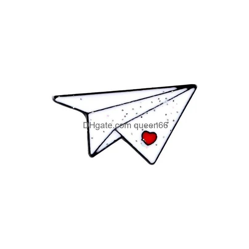 paper plane boat enamel pins brooches custom love lapel pin shirt bag aircraft ferry badge mini jewelry gift for kids friends