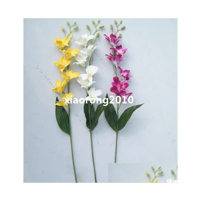 fake european phalaenopsis 65cm long 12pcs butterfly orchid 6 colors for wedding party home table decorative flower