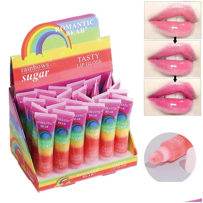 lip gloss lipgloss set 24 pcs with box cute rainbow color changing stick shine for lips