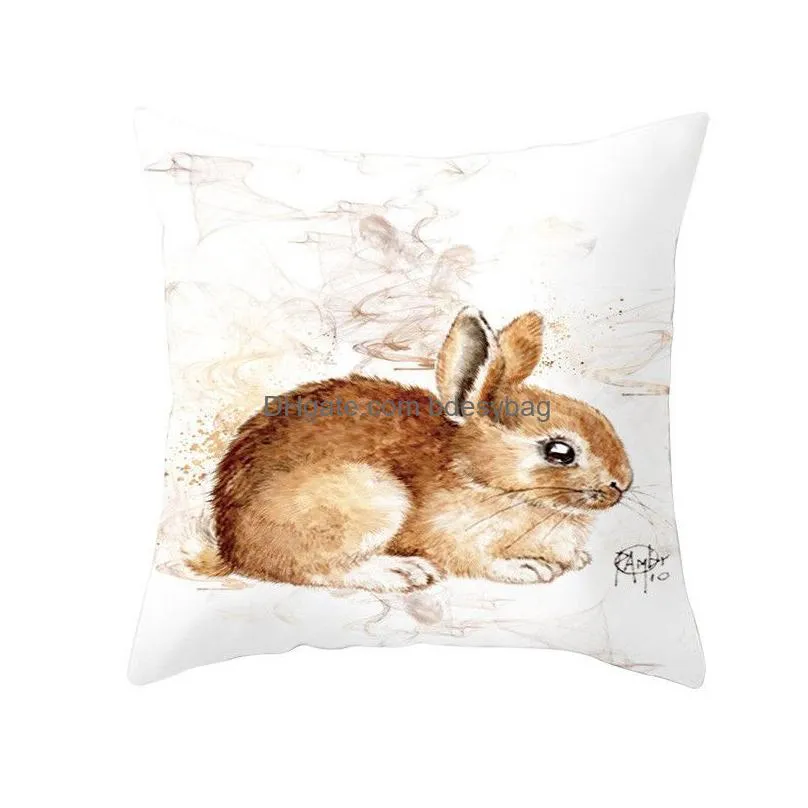 easter pillow case sofa throw pillow case bunny rabbit single-sided digital printed pillow case sofa car cushion covers 40 styles