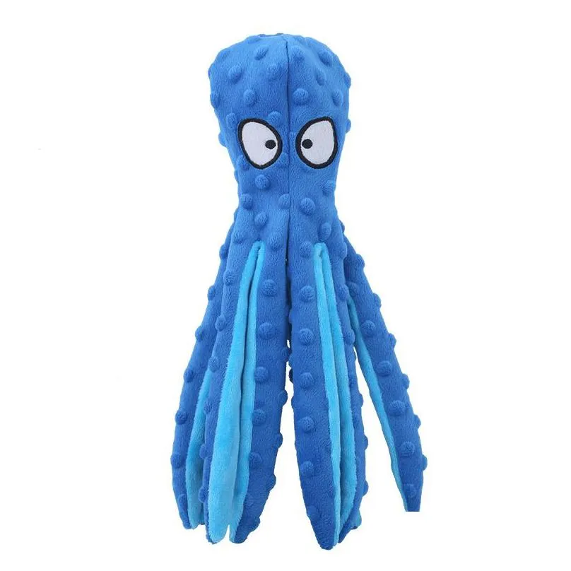 dog squeaky octopus toys dogs cats birthday blue green orange squeaker inside puppy teething toy