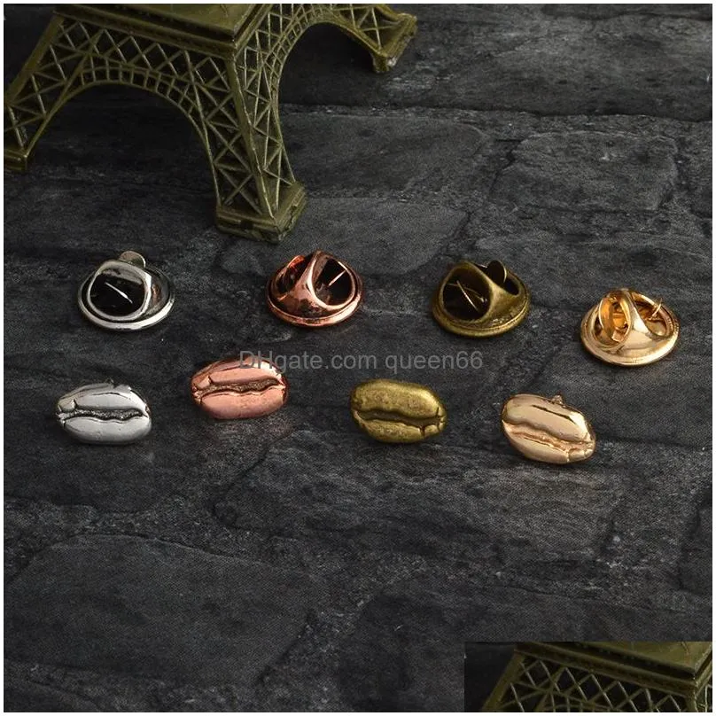 coffee bean mini brooches enamel pins lapel badge jewelry