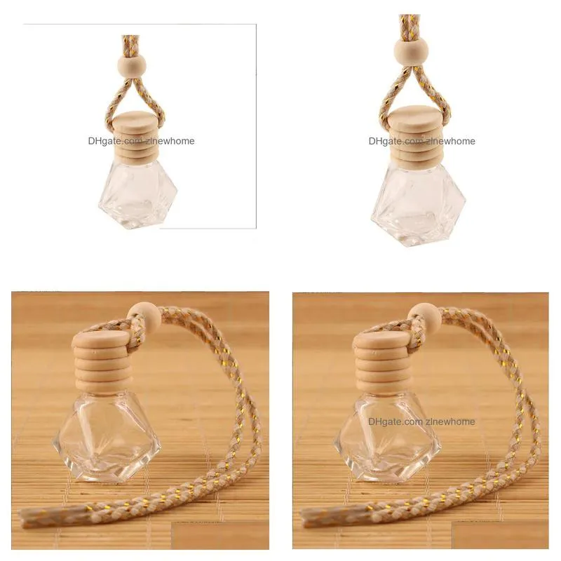 car perfume bottle party favor pendant ornament air freshener  oils diffuser fragrance empty glass bottles