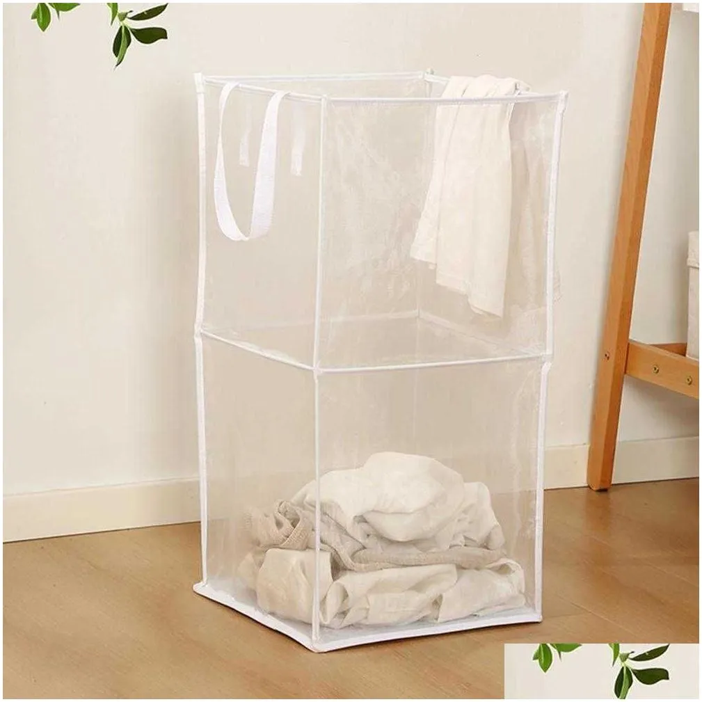 storage baskets useful laundry organizer lightweight laundry hamper fine mesh multi-purpose folding dirty clothes storage basket keep tidy