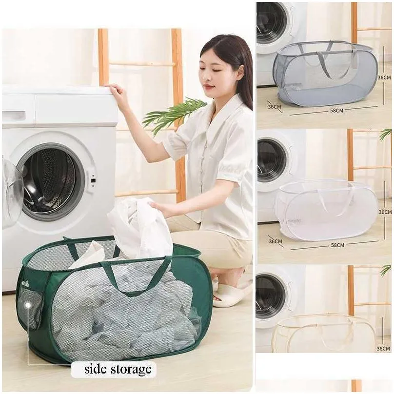 storage baskets portable dirty clothes basket folding laundry hamper with handle bathroom large capacity storage bag sundries organizer