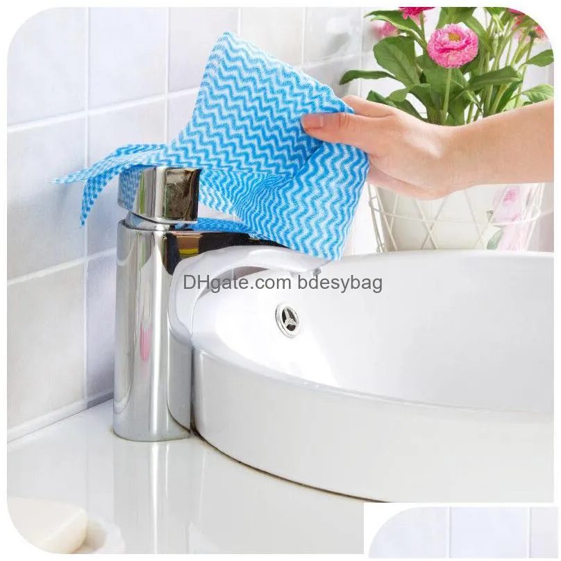50pcs/roll non-woven dishcloth non-woven disposable wash cloth kitchen restaurant dishcloth rags disposable home clean cloth