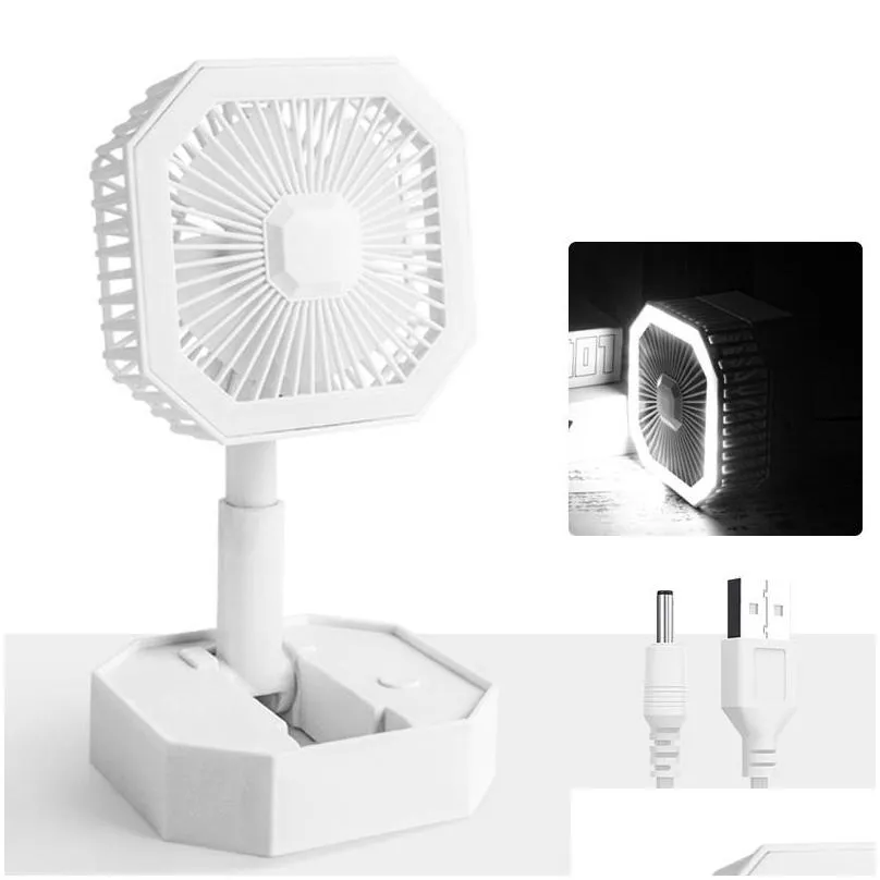 party supplies portable folding fan with led night light student office low noise desktop fan for home outdoor camping