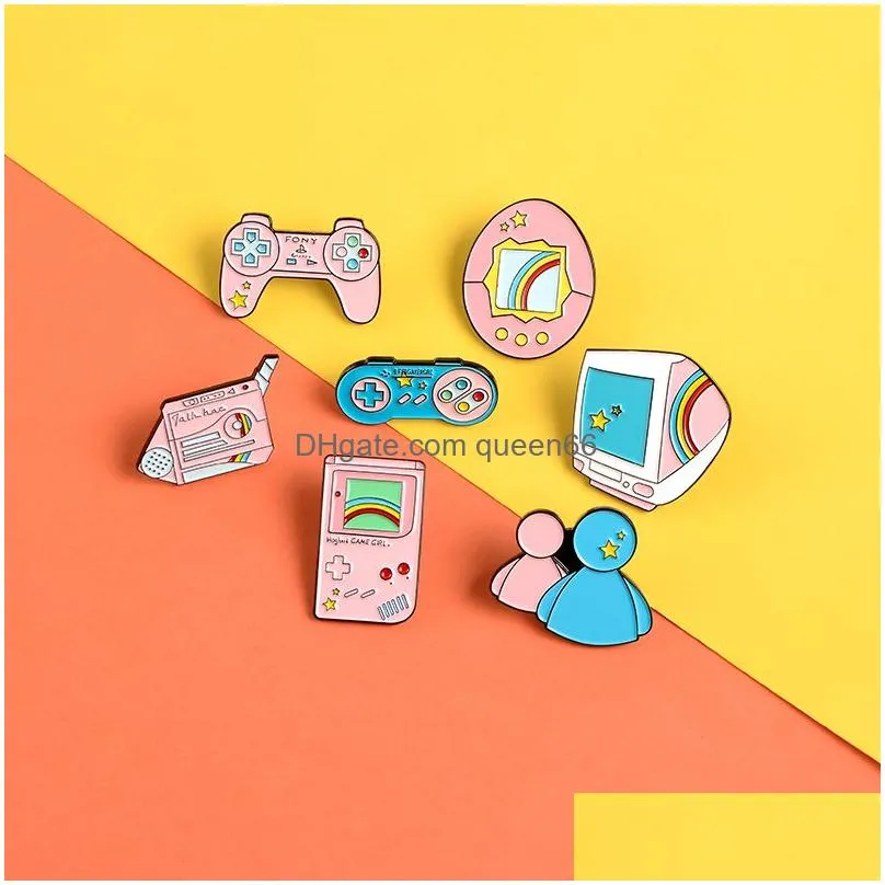 lapel pins cartoon game pins classic handle machine enamel brooches badges bag clothes cute jewelry gifts for friends