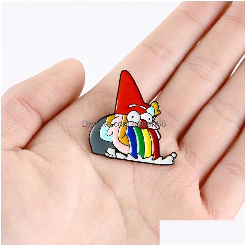 cartoon multicolored short old man lapel pin enamel brooch mini pin clothes badge jewelry gift for friends kids