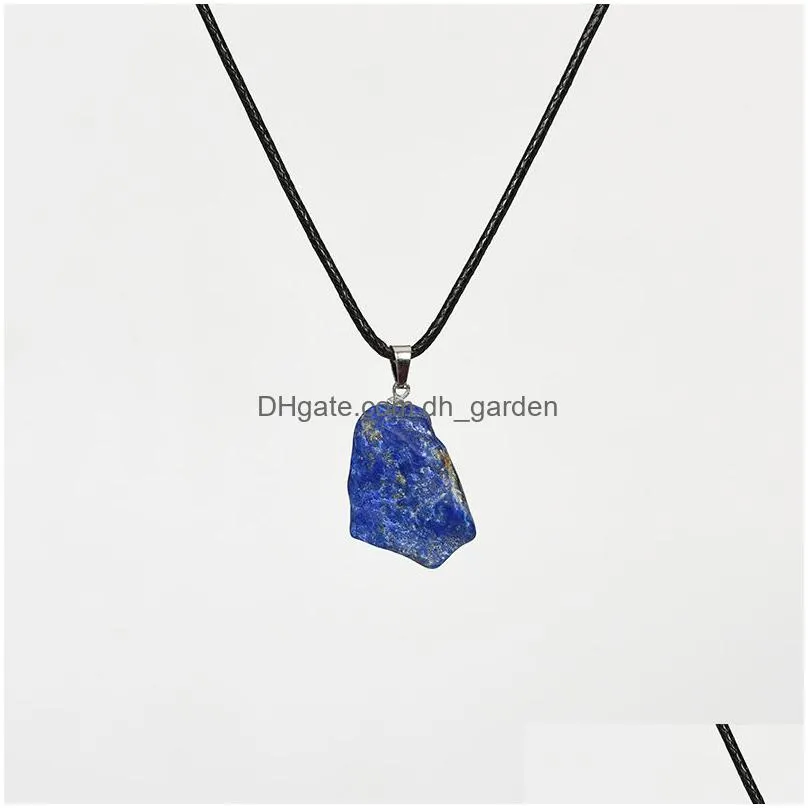 natural irregular raw ore fluorite crystal pendant necklace energy stone healing amethysts meditation yoga gift wholesale