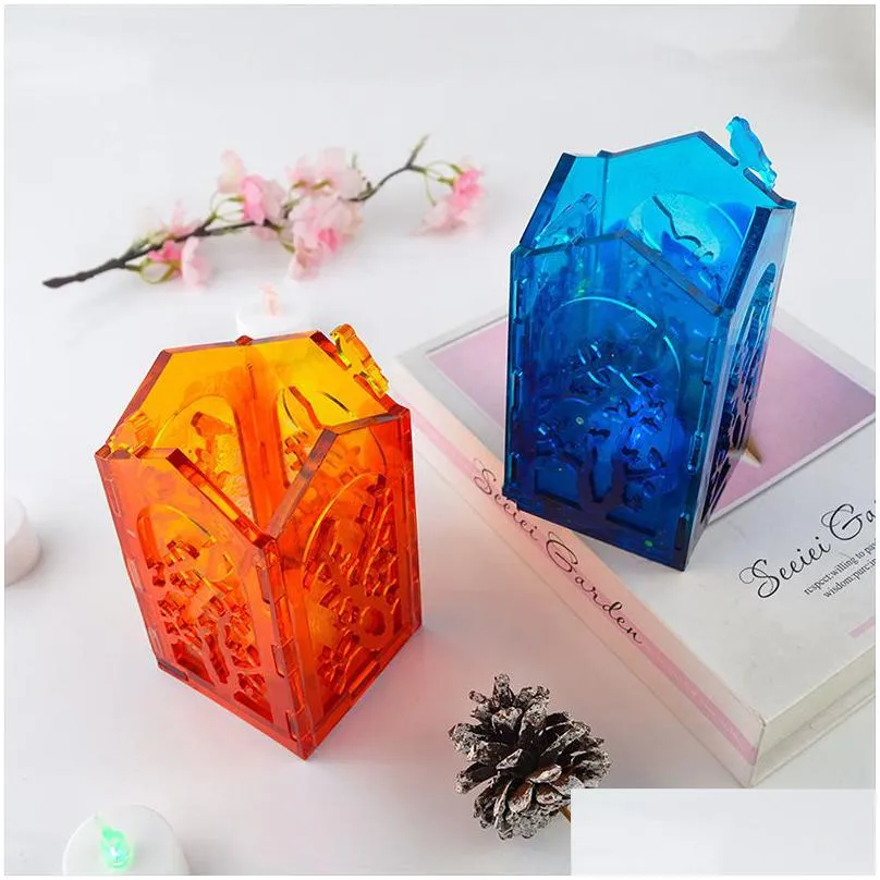 diy candlestick epoxy mould crystal pen holder jewelry storage box silicone craft moulds