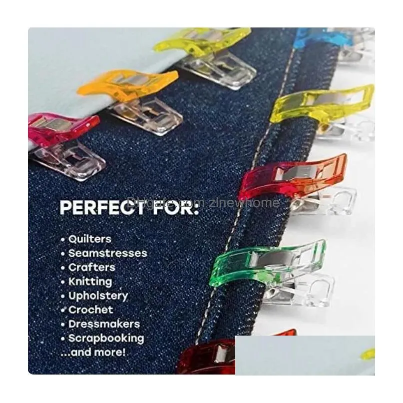 50 pieces/1 box multifunctional sewing clip color clip plastic process crochet knitting safety clip various color binding clips 