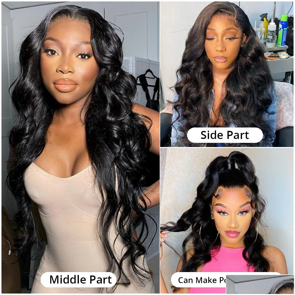 100% closure wig body wave lace front wig 13x4 hd transparent lace frontal wig preplucked closure brazilian lace front human hair wigs