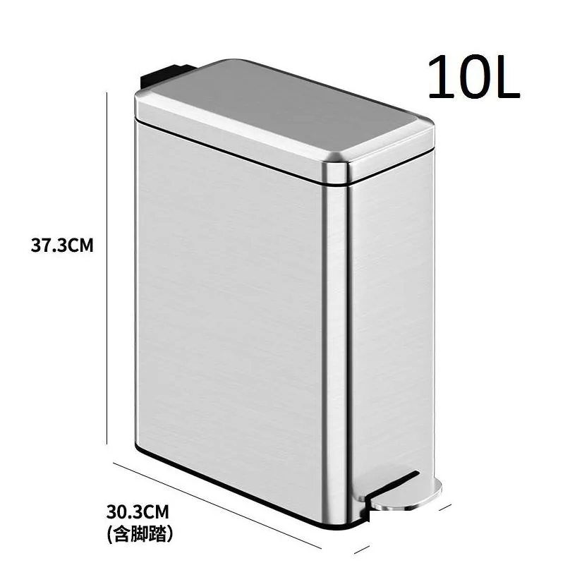 10/15/18l waste bins slim profile step trash can wastebasket stainless steel bathroom bedroom kitchen garbage container bin