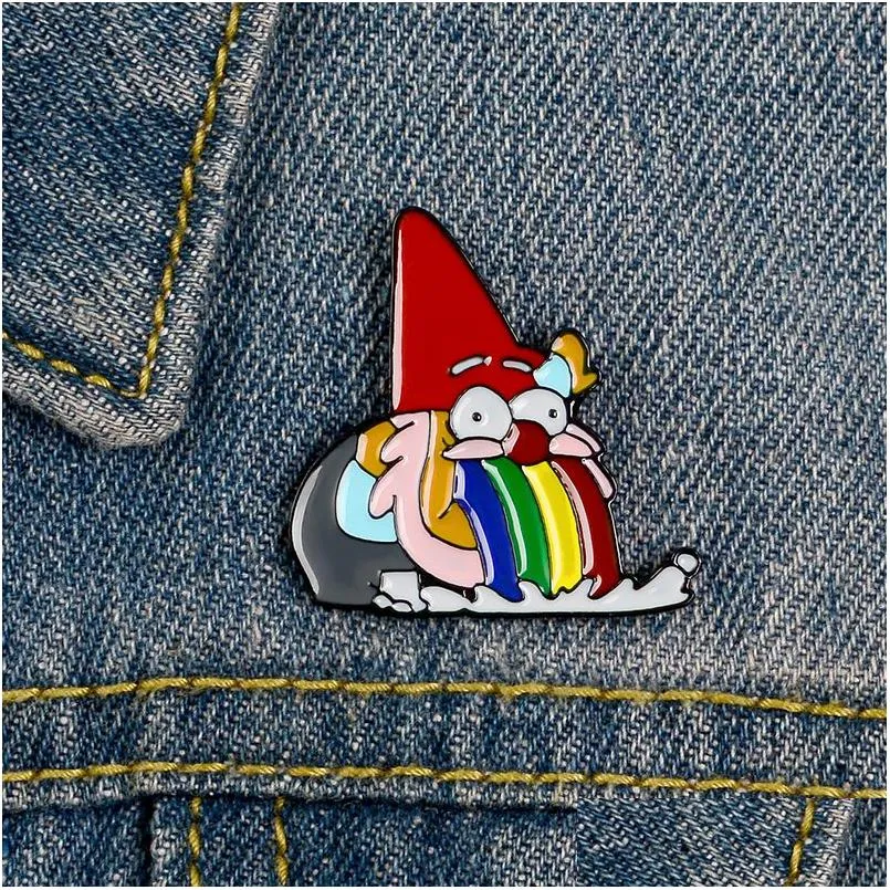 cartoon multicolored short old man lapel pin enamel brooch mini pin clothes badge jewelry gift for friends kids