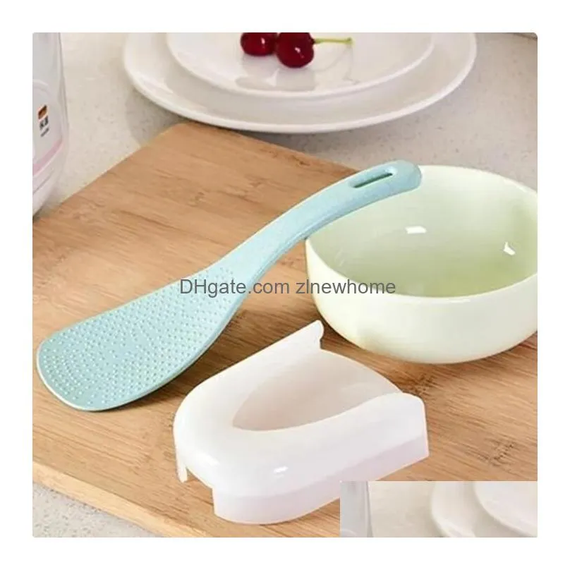 plastic spoon rest durable easy to install rice spoon storage clip kitchen organizer storage suction cup kitchenware removable