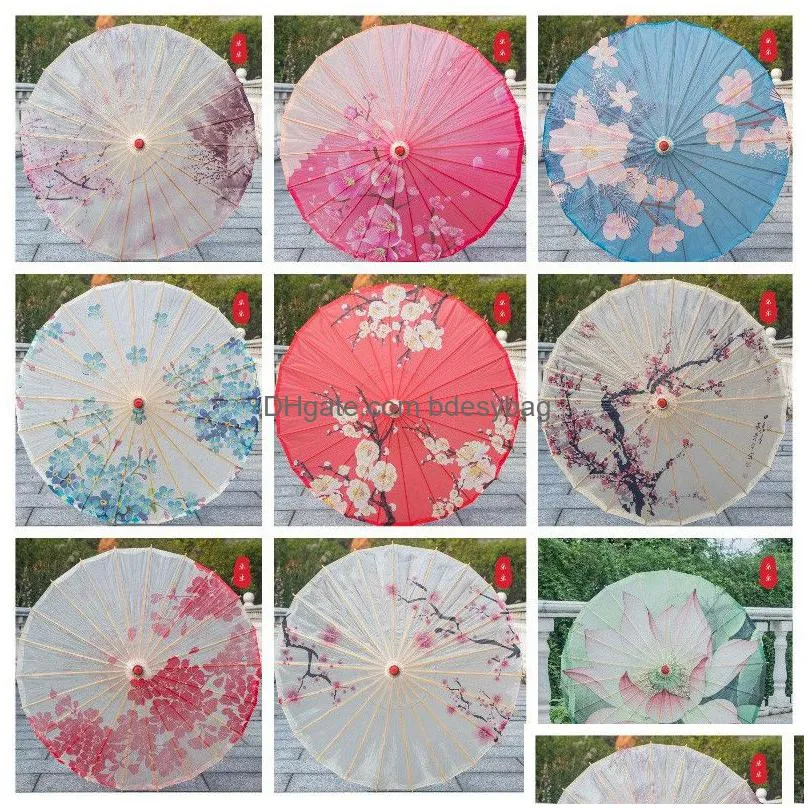 rainproof paper umbrellas chinese traditional craft wooden handle oil papers umbrella wedding party stage performance props
