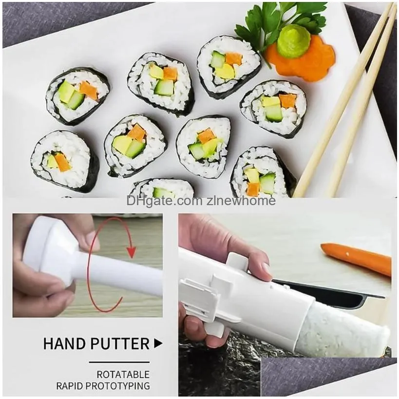 quick sushi maker roller rice mold vegetable meat rolling gadgets diy sushi device making machine kitchen ware