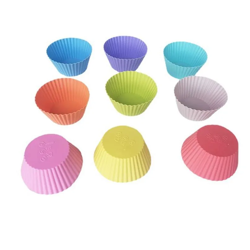 7cm diameter round shaped cupcake baking molds silicone non stick cup diy home bakery muffin moulds